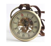 MEACEYR Padre Regalo Reloj De Bolsillo Sin Tapa Reloj De Bolsillo Mecánico Hueco Reloj De Bolsillo Retro Reloj De Bolsillo Portátil Redondo Bolsillo con Cadena