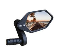 MEACHOW 2022 - Espejo de bicicleta con extremo de barra, espejo de vidrio UHD de grado automotriz, espejos retrovisores seguros, resistentes a los arañazos lado derecho azul ME-022RB