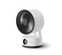 MeacoFan Sefte® 6 - Brazador de aire con batería (12 velocidades, ultra silencioso a 22 dB, inalámbrico, oscilante, ventilador de escritorio recargable + mando a distancia, autonomía de 26 horas