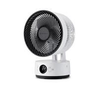 MeacoFan Sefte® 8", ventilador portátil con batería reemplazable, uso interior/exterior, silencioso, 12 velocidades, modo ECO inteligente, blanco compacto