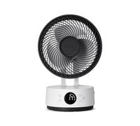 MeacoFan Sefte® 8", ventilador portátil con batería reemplazable, uso interior/exterior, silencioso, 12 velocidades, modo ECO inteligente, blanco compacto