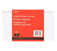 Mead Ruled Index Cards 5 X 8 Inches (63580) White 25 EA