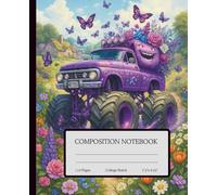Meadow Monster: Cute Purple Flower Truck Composition Notebook: College Ruled | 110 Pages | 7.5" x 9.25" | A Whimsical Cottagecore Journal for School, Notes, and Daydreaming