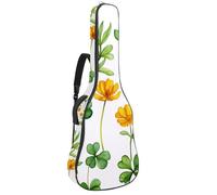 Meadow Wild Flowers and Tree Leaves - Funda acolchada para guitarra acústica con bolsillos ajustables para correa de hombro, Multicolor 03, 42.9x16.9x4.7 in, Mochila informal