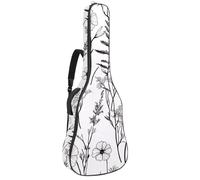 Meadow Wild Flowers and Tree Leaves - Funda acolchada para guitarra acústica con bolsillos ajustables para correa de hombro, Multicolor 01, 42.9x16.9x4.7 in, Mochila informal