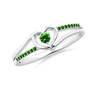 Meadows Anillo de compromiso de plata y oro amarillo rosa de 14 quilates con diamantes redondos de imitación, piedra natal de abril, cumpleaños, compromiso, aniversario, joyería de boda para mujer