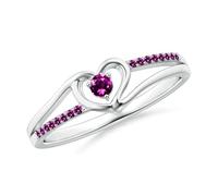 Meadows Anillo de compromiso de plata y oro amarillo rosa de 14 quilates con diamantes redondos de imitación, piedra natal de abril, cumpleaños, compromiso, aniversario, joyería de boda para mujer