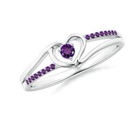 Meadows Anillo de compromiso de plata y oro amarillo rosa de 14 quilates con diamantes redondos de imitación, piedra natal de abril, cumpleaños, compromiso, aniversario, joyería de boda para mujer