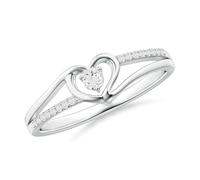 Meadows Anillo de compromiso de plata y oro amarillo rosa de 14 quilates con diamantes redondos de imitación, piedra natal de abril, cumpleaños, compromiso, aniversario, joyería de boda para mujer