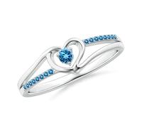 Meadows Anillo de compromiso de plata y oro amarillo rosa de 14 quilates con diamantes redondos de imitación, piedra natal de abril, cumpleaños, compromiso, aniversario, joyería de boda para mujer