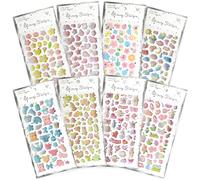 Meafeng Pegatinas para Niños 366, 8 Hojas Pegatinas Infantiles 3D Puffy Stickers, Aplicable Gratificantes Regalos Scrapbooking, Que Incluyen Nubes de Cristal, Flores, Etc
