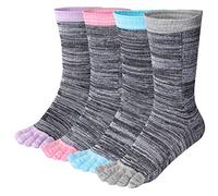 Meaiguo Calcetines deportivos de algodón para correr con cinco dedos para mujer, Pinse-02, 6-9