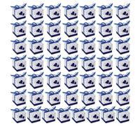 MEAKTSMI 50 cajas cuadradas para caramelos, multiusos, con corazón de amor, cajas decorativas para fiestas de cumpleaños infantiles