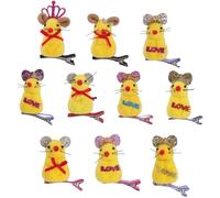 MEAKTSMI Juego de 10 horquillas en forma de ratón con clip para auriculares en 3D, bonito clip de dibujos animados, pinzas para el pelo, accesorios para el cabello para niños