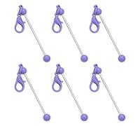 MEAKTSMI Juego de 6 llaveros de perlas de metal hechos a mano con cuentas para llaveros, artesanía y fabricación de joyas