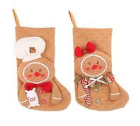 MEAKTSMI Juego de muñecas de peluche para hombre, 2 Uds. de pan de jengibre, hecho a mano, galleta rellena, adorno de figura de niño y niña, colgante colgante