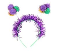MEAKTSMI Mardi Gras Pompoms Diadema Accesorios para Disfraces Diadema Carnivals Celebration Tocado Fattesday Party Accesorios Accesorios para la Cabeza