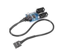 MEAKTSMI Motherboards 9Pin USB Header Splitter Header Header Hembra 1 bis 2 Hembra Cable de Expansión Adaptador de Escritorio 9Pin USB2.0 Hub Conector