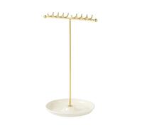 MEAKTSMI Organizadores de joyas de metal portátiles de pie espacio para cadena de habitación y soporte de pulsera autoridad presupuestaria de moda