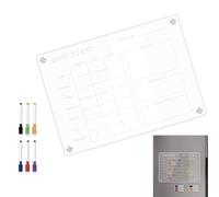 Meal Planner - Meal Planner Board | Meal Planner Calendar | Meal Planner Magnetic with Weekly and Monthly View Clear Acrylic Meal Prep Calendar Planning Board with 6 Colorful Pens for Home