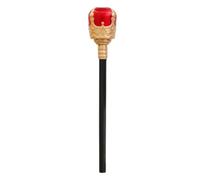 Mealoodiousmusea Cetro Fancy King's Scepters Retro Vintage Plastic Cosplay Props Cane Halloween Dress Up Accessory Kids Gold Red King's Scepter