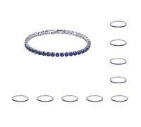 Mealoodiousmusea Excelente pulsera de tenis de circonita cúbica para mujeres y hombres, cadena de cobre con cristales de cristal, exquisita pulsera hecha a mano platino blanco 17 cm, as description