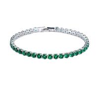 Mealoodiousmusea Excelente pulsera de tenis de circonita cúbica para mujeres y hombres, cadena de cobre con cristales de cristal, exquisita pulsera hecha a mano platino blanco 17 cm, as description