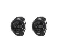 Mealoodiousmusea Juego de 2 relojes de pulsera digitales únicos impermeables para hombres y niños, de cuarzo, estilo casual, reloj de pulsera con temporizador, color plateado