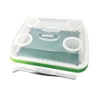 Mealworm Breeding Container - Rearing Habitat Box | Three Layer Waste Separation System, Odor Proof Fine Mesh Larvae Cultivation Enclosure Storage, Reptile Bird Amphibian Feed Supply Organizer