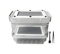 Mealworm Breeding Container - Silkworm Rearing Box, Silkworms Poop Filtering Case with Tweezer and Brush, Odor-Proof Mealworm Nesting Box | For Sugar Glider Chicken Lizard Frog Tortoise