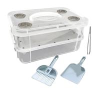 Mealworm Breeding Kit, transparente Mesh Feeding Bins, Corn Worm Rearing Box with Fine Ventilation Net, Sturdy Breeder Container, Feeding Box Clear Design, Worm Habitat Kit for reptiles