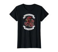 Mealworm Dealer Backyard Chicken Keeper Tattoo Rooster Camiseta gráfica económica, Mujer, Negro, M