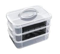 Mealworm Farm Container, Transparent Mesh Breeding Box for Mealworms for Reptiles, Birds, Frogs, Sugar Gliders, Lizards, Bearded Dragons, Ventilated Habitat, Easy Cleaning, Stackable Storage Design