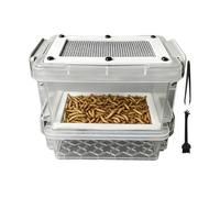 Mealworm - Recipiente para cultivo de de harina (antihumedad, con pinzas y cepillo, para ardillas voladoras, reptiles, pájaros, lagartos, ranas, tortugas terrestres