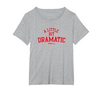 Mean Girls A Little bit Dramatic Camiseta, Mujer Tallas Grandes, Gris Jaspeado, 3XL Grande