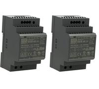 Mean Well HDR-60-24 60W 24V 2,5A Alimentación de Din Rail DIN-RAIL, 100-240VAC, 1.8A, 50/60 Hz, 24V : 2.5A, Negro (Paquete de 2)
