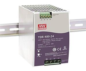 Mean Well TDR-480-24 Series TDR-480-24V - Carril DIN trifásico industrial de 480 W con función PFC (TDR-480-24)