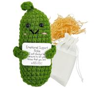 Meanju Mini Patata Positiva Divertida,Patata Positiva de Punto Lindo Creativo Positive Potato,Mini Muñeca de Lana Creativa,para Regalos de Cumpleaños Estímulo (Pepino + Bolsa de Regalo)