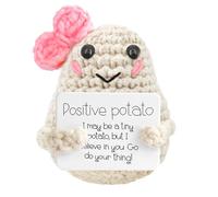 Meanju Mini Patata Positiva Divertida,Patata Positiva de Punto Lindo Creativo Positive Potato,Mini Muñeca de Lana Creativa,para Regalos de Cumpleaños Estímulo (Rosa)