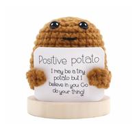 Meanju Mini Patata Positiva Divertida,Patata Positiva de Punto Lindo Creativo Positive Potato,Mini Muñeca de Lana Creativa,para Regalos de Cumpleaños Estímulo (Marrón B)