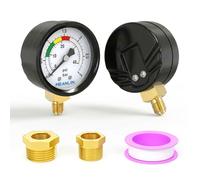 MEANLIN MEASURE 0~3Bar/0~40Psi Manómetro para piscina,1/8"BSP 2" FACE DIAL para piscinas, spas y estanques de peces,con casquillo hexagonal BSP de 1/4" y BSP de 3/8",Montaje inferior