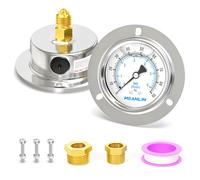 MEANLIN MEASURE 0~6BAR/90PSI Manómetro de presión con llenado de líquido Montaje en panel con brida frontal, 1/4" BSP 2.5"DIAL CARA Caja de acero inoxidable con tornillo Phillips y tuerca,+/-3-2-3%.