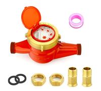 MEANLIN MEASURE 1/2" BSP Acoplamientos Contador de agua Contador de agua caliente para jardín o hogar, 20 mm Medición en metros cúbicos