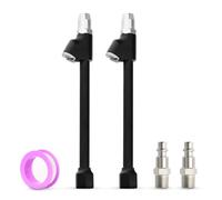 MEANLIN MEASURE 2PCS 1/4" FBSP Juego de mandriles neumáticos de doble cabezal, Manguito de aire de latón con conexión de 2 vías, Mandril para neumáticos con tapón rápido(Negro)
