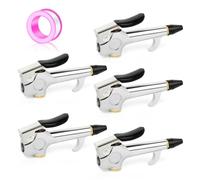 MEANLIN MEASURE 5 PCS Pistola de soplado tipo palanca con boquilla de seguridad con punta de goma 1/4" Heavy Duty para compresor de aire Hogar Garaje Tienda Industrial