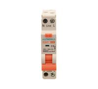 MeanWell Interruptor magnetotérmico diferencial 30mA, Clase AC Curva C, 1P+N 6kA 30mA, Slim solo 1 módulo DIN, RCBO 1P+N C10 10A