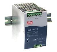 MeanWell SDR-480-24 - Fuente de alimentación para carriles DIN (480 W, 24 V, 20 A)