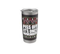 Mear Es Solo Noviembre Ugly Christmas Sweater Meme Vaso térmico de acero inoxidable de doble pared