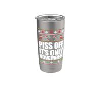 Mear Es Solo Noviembre Ugly Christmas Sweater Meme Vaso térmico de acero inoxidable de doble pared