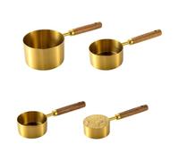 Measure Cups And Spoons Set Stainless - Steel Silver Or Gold for Dry Foodeb